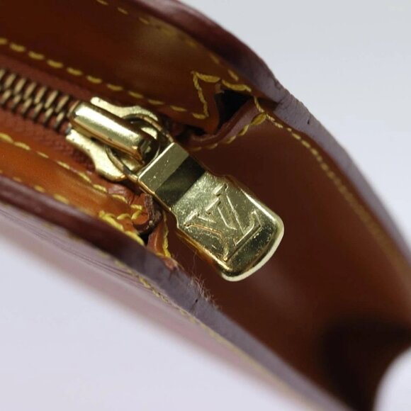 LOUIS VUITTON Epi Pochette Homme Clutch Bag Brown Zipang gold - Picture 4 of 14